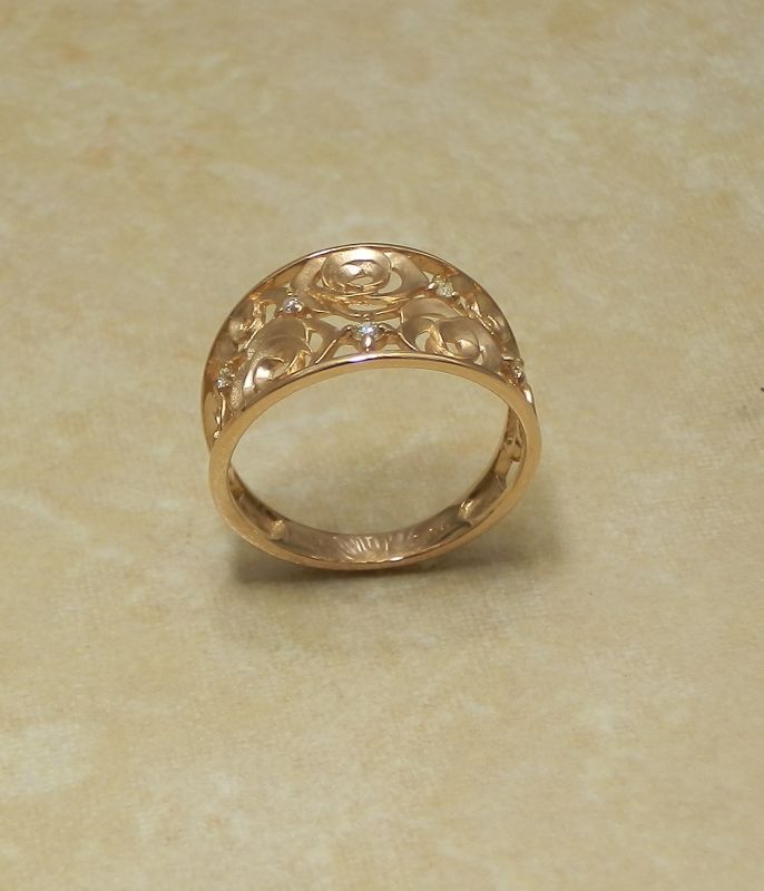 (K18)ピンクゴールドファッションリング - 宝石の珠光