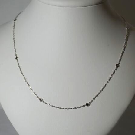 (K18)WGブラックダイヤネックレス - 宝石の珠光